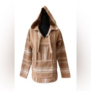 Original Senor Lopez: Mexican Baja Cream and Tan Pull Over Rug Hoodie
